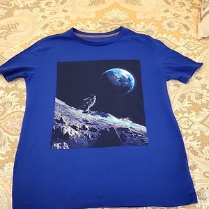 Boy's space themed blue tee